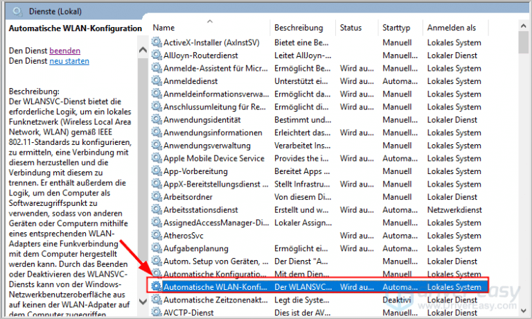 Der Dienst Für Die Automatische Wlan Konfiguration Wurde Erfolgreich Beendet de.drivereasy.com