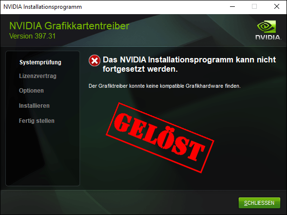 Das Nvidia Installationsprogramm Kann Nicht Fortgesetzt Werden