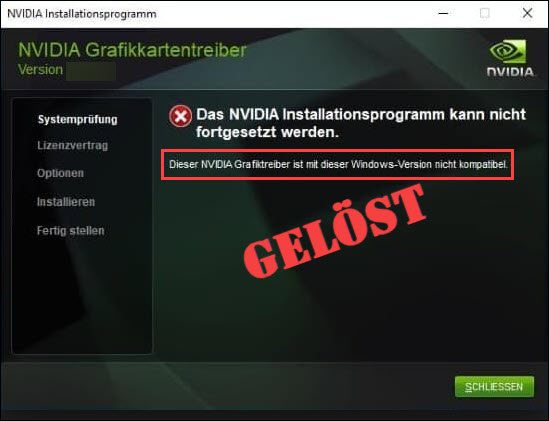 Dieser Nvidia Grafiktreiber Ist Mit Dieser Windows Version Nicht Kompatibel de.drivereasy.com