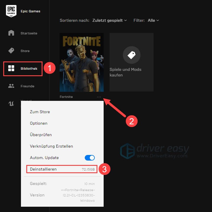 [2025 Tipps] Fortnite stürzt ab So können Sie tun Driver Easy German