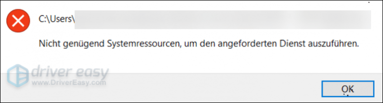 [GELÖST] Nicht genügend Systemressourcen um den angeforderten Dienst