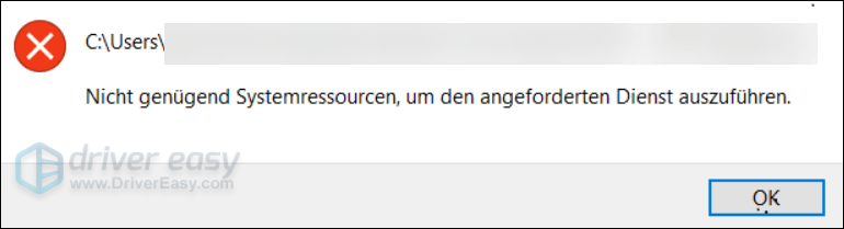 Nicht Ausreichend Systemressourcen Um Die Api Abzuschließen [GELÖST] Nicht genügend Systemressourcen um den angeforderten Dienst