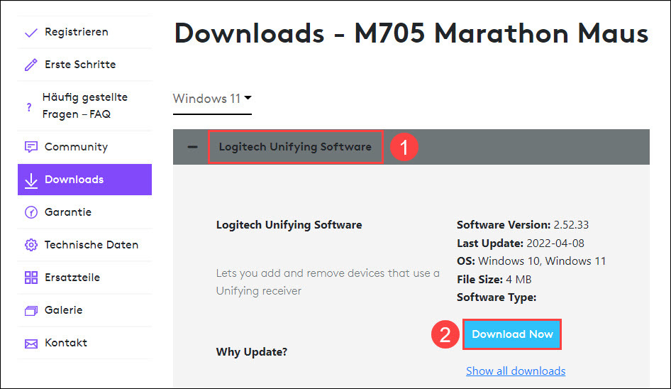 Logitech Maus M705 Treiber Download und Installieren Windows 11/10/8/7 Driver Easy German